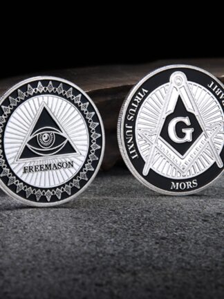 Купить 20pcs Non Magnetic Craft Silver Plated Souvenir Coin European Brotherhood Freemasons Token Art Badge Collection
