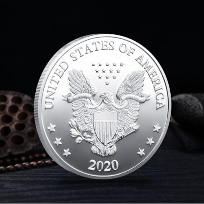 Купить 50pcs Non Magnetic Craft Joe Biden Commemorative Coin Free Flying Eagle Challenge Silver Plated Badge Collectibles