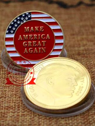 Купить 2pcs Non Magnetic Donald Trump Craft In God We Trust Liberty Make American Great Again Gold Plated Souvenir Coin