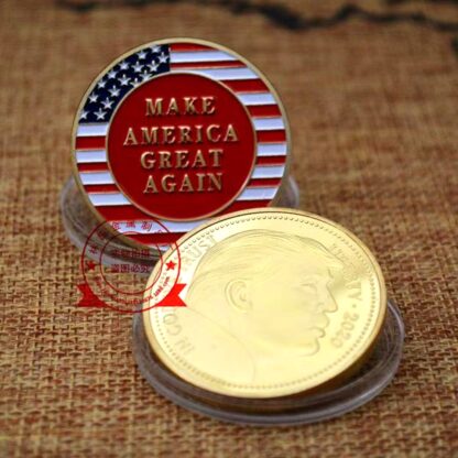 Купить 2pcs Non Magnetic Donald Trump Craft In God We Trust Liberty Make American Great Again Gold Plated Souvenir Coin