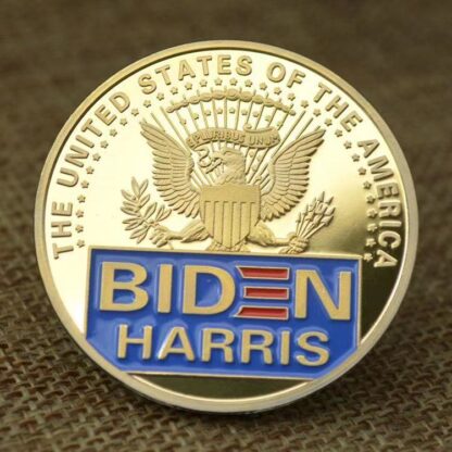 Купить 10pcs Non Magnetic Crafts US President Joe Biden Gold Plated Commemorative Coin Collectibles USA Challenge Badge