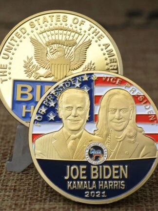 Купить 50pcs Non Magnetic Crafts US President Joe Biden Gold Plated Commemorative Coin Collectibles USA Challenge Badge