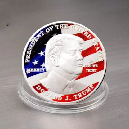 Купить 20pcs Non Magnetic Crafts SAmerican 45th President Donald Trump The Statue Of Liberty Silver Plated Coin Collection