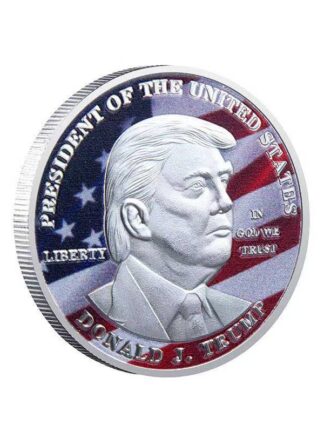 Купить 50pcs Non Magnetic Crafts SAmerican 45th President Donald Trump The Statue Of Liberty Silver Plated Coin Collection