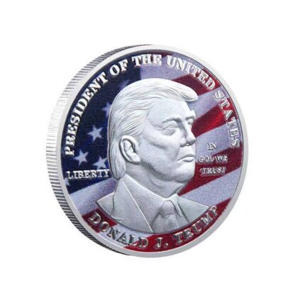 Купить 50pcs Non Magnetic Crafts SAmerican 45th President Donald Trump The Statue Of Liberty Silver Plated Coin Collection