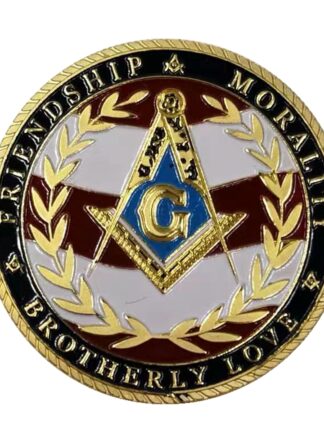 Купить 10pcs Non Magnetic Euro Masonic Craft Association Under A Brotherhood Man The Fatherhood Of God Gold Plated Token Challenge Coin