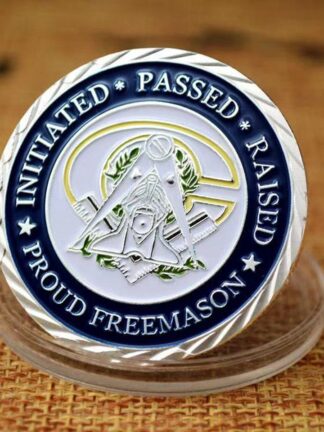 Купить 20pcs Non Magnetic Masonic Commemorative Badge Craft Freemason Medal Silver Plated Coin Association Under A Brotherhood of Man