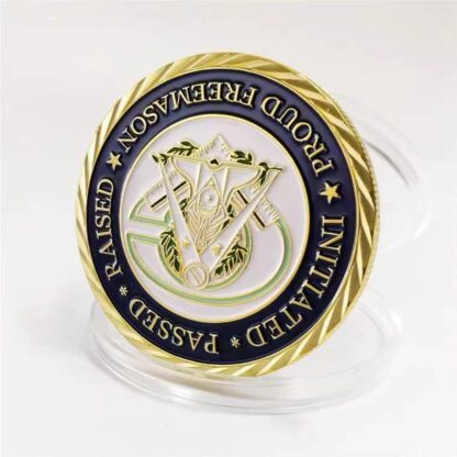 Купить Non Magnetic Masonic Craft Brotherhood Of Man Fatherhood Gold Plated Coin Token Challenge Commemorative Badge