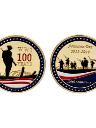 Купить 10pcs Non Magnetic Commemorative Coin Craft First World War Armistice Day 100 Years Anniversary Gold Plated Collection Badgein
