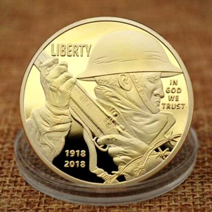 Купить Non Magnetic First World War Soldier Liberty United Stated Army Eagles Craft Gold Plated Challenge Coin