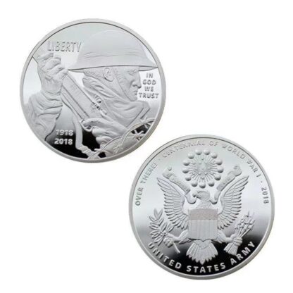 Купить 10pcs Non Magnetic Metal Crafts Centennial Commemorative Silver Plated Liberty US Eagle In God We Trust Challenge Coin