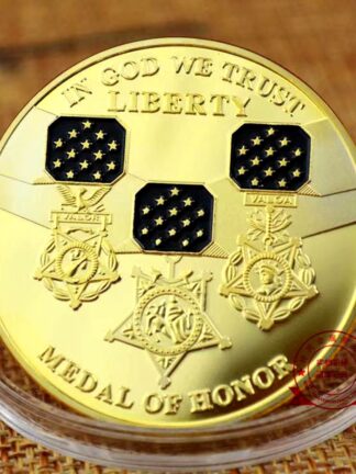 Купить Non Magnetic Challenge Coin Craft US In God We Trust Medal Of Honor Liberty Gold Plated Military Badge