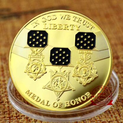 Купить Non Magnetic Challenge Coin Craft US In God We Trust Medal Of Honor Liberty Gold Plated Military Badge