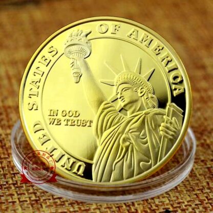 Купить 50pcs Non Magnetic Challenge Coin Craft US In God We Trust Medal Of Honor Liberty Gold Plated Military Badge