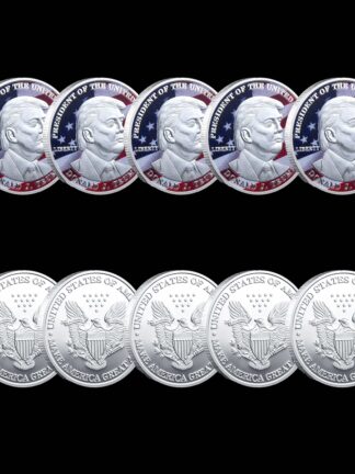 Купить 5pcs Non Magnetic Metal Craft American 45th President Donald Trump The Statue Of Liberty Silver Plated Coin Collection