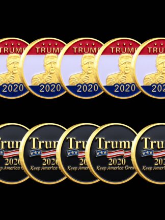 Купить 5pcs Non Magnetic Donald President Historical Badge Craft USA Trump Keep American Great Gold Plated Souvenir Coin