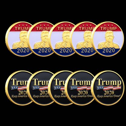 Купить 5pcs Non Magnetic Donald President Historical Badge Craft USA Trump Keep American Great Gold Plated Souvenir Coin