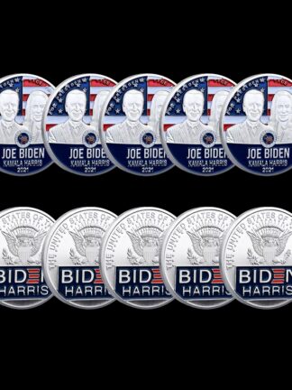 Купить 5pcs Non Magnetic US President Joe Biden Arts And Crafts Silver Plated Commemorative Coin Collectibles