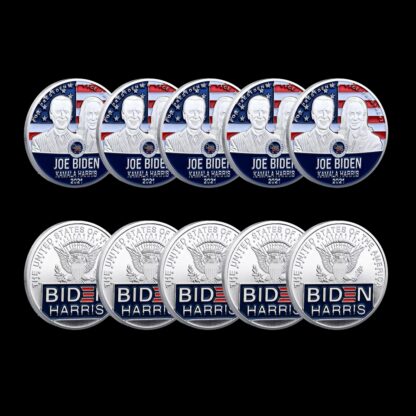 Купить 5pcs Non Magnetic US President Joe Biden Arts And Crafts Silver Plated Commemorative Coin Collectibles