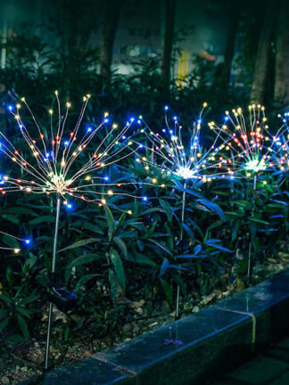 Купить LED Solar Light Fireworks Outdoor IP65 Waterproof Garden Lamps Energy Saving Lawn Lights for Holiday Chrismas RGB