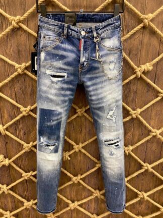Купить High Quality Mens Designer Jeans Fashion Fit Distressed Ripped Biker Denim for Men Trend Design Jeans Hip Hop Mens Jogger Pants Multi Option