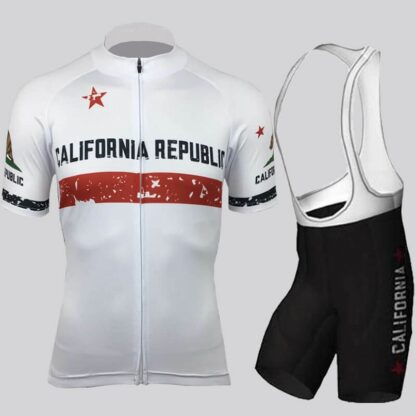 Купить 2021 Retro Republic of California Cycling Jersey And Bib Shorts White
