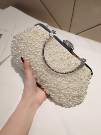 Купить 2021 ladies' bag evening dress cheongsam with pearl handbag
