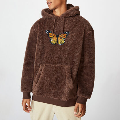 Купить New style embroidery plus size 3XL fleece Hoodies Sweatshirts plush sweater for autumn winter purple brown hoodie