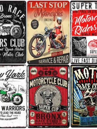 Купить Service Repair Retro Metal Sign Vintage Motor Tin Plaque Garage Motorcycle Decor Rider Club Wall Poster New York Plate N398