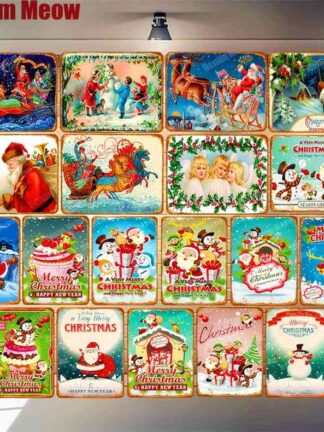 Купить Merry Christmas Retro Poster Vintage Metal Tin Sign Home Bar Cafe Room Pub Decoration Santa Claus Decor Wall Art Stickers N319
