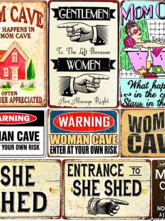 Купить Woman Plaque Welcome To My She Shed Vintage Signs Bar Pub Cafe Home Decor Mom Cave Metal Plates Funny Tin Poster N368a