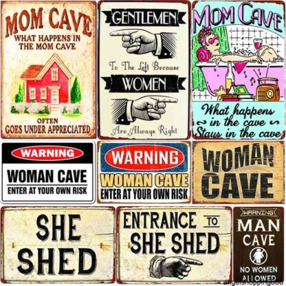 Купить Woman Plaque Welcome To My She Shed Vintage Signs Bar Pub Cafe Home Decor Mom Cave Metal Plates Funny Tin Poster N368a