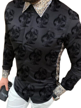 Купить autumn men's clothing style blouse shirts print long sleeve trend Hawaiian big size xxxl slim fit shirt