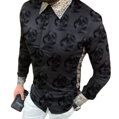 Купить autumn men's clothing style blouse shirts print long sleeve trend Hawaiian big size xxxl slim fit shirt