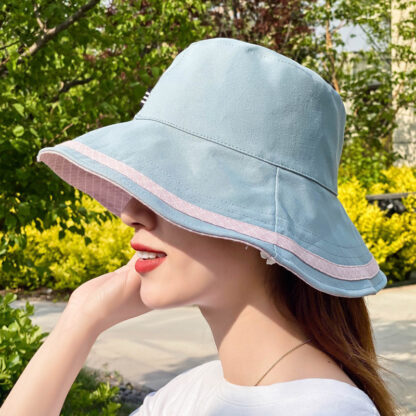 Купить Fisherman hat 2020 spring summer and autumn uv protection sunscreen outdoor new tide women's double-sided hat