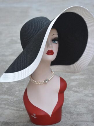 Купить Wide Brim Hats 7.1''/18cm Foldable Oversized Huge Sun Beach Straw Summer Wedding Womens Ladies Floppy Party Dressy