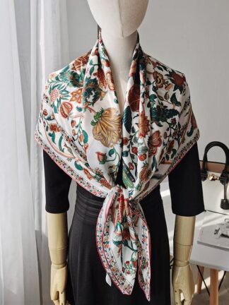 Купить Scarves Women's 100% Pure Silk 12mm Satin Printed Big Square Scarf Wrap Kerchief 108cm 42.5" WD011-1