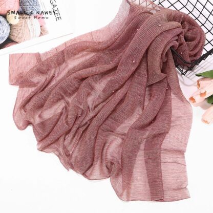 Купить New Fashion Scarves 75*180CM Fashionable Headscarf Elastic Golden Nail Pearl High-end Hui Women's Hijab Accessories Scarf Shawl Wholesale