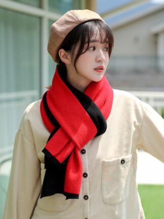 Купить Scarves 30*180cm Women Warm Fashion Scarf Double Color Autumn Winter Shawl Ladies Solid Female Wraps