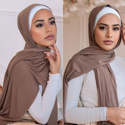 Купить 180x80cm Modal Cotton Jersey Hijab Scarf Muslim Shawl Plain Stretchy Soft Turban Head Wraps For Women Islamic Headscarf Scarves