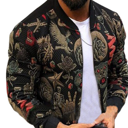 Купить Men's loose oversize jaket coat Jackets long sleeve autumn wear print over coats XXXL jacket