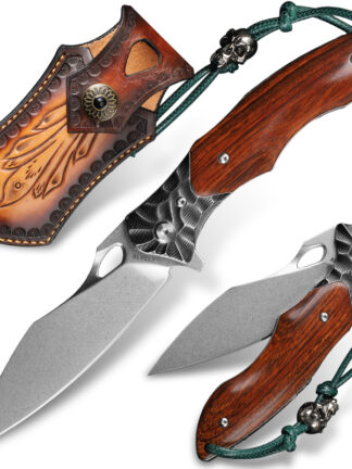 Купить Imported M390 powder steel folding knife multifunctional pocket EDC cutting tool desert iron wooden handle knives outdoor camping survival hunting fishing