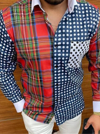 Купить high end blouse men hawaiian print Shirt long Sleeve Printed Shirts Plus size top