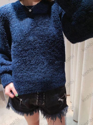 Купить Autumn Winter Women Letter Casual Pullover Sweaters Designer Round Neck Long Sleeve Top Lamb Sweaters