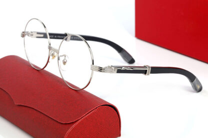 Купить Luxury Brand Glasses Designer Sunglasses Man Round Transparent Sunglass Buffalo Horn Carti Sun Glasses Full Frame Shade Wave Wood Eyeglass Mens Womens Eyeglasses