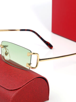 Купить Fashion Women Designer Sunglasses for Men Rimless Square Sunglass Woman Man Vintage Brand Luxury Eyeglass Buffalo Travel Driving Carti Glasses Eyeglasses Lunette