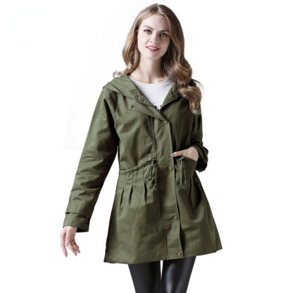 Купить Women's Anorak Casual Mid-Length Long-Sleeved Coat 2022 Autumn and Winter New
