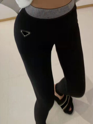 Купить Womens Leggings Long Track Pants With Letters Printed High Waist Designer Yoga Lady Slim Style Bottoms Black Colors Pant