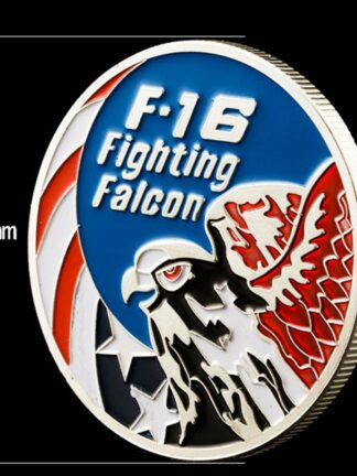 Купить 2pcs Non Magnetic Crafts USA Military F-16 Fighting Falcon Silver Plated US Eagle Challenge Commemorative Coin