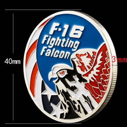 Купить 2pcs Non Magnetic Crafts USA Military F-16 Fighting Falcon Silver Plated US Eagle Challenge Commemorative Coin